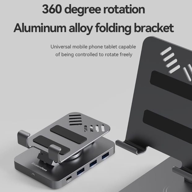 11-in-1 Hub Stand Type-C Dock Station 4K60Hz PD100W Rotary-Folding Holder Laptop Accessories Dropshipping