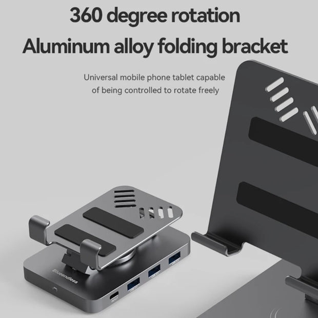 11-in-1 Hub Stand Type-C Dock Station 4K60Hz PD100W Rotary-Folding Holder Laptop Accessories Dropshipping