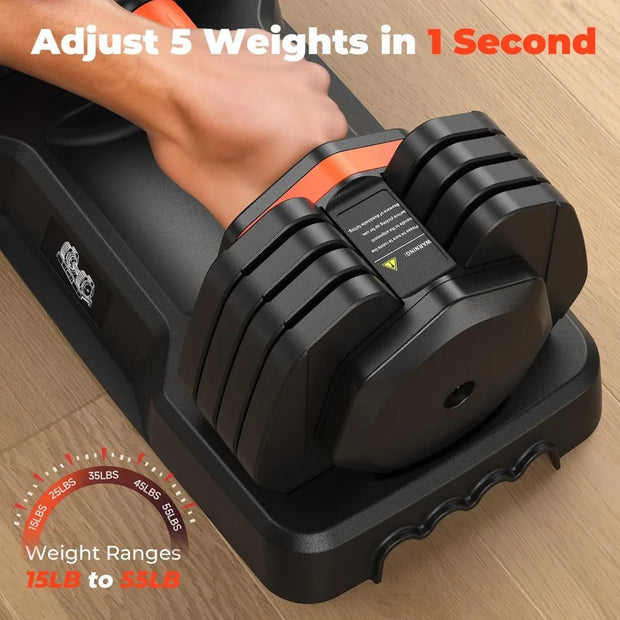 Adjustable Dumbbells Set 25LB, Adjustable Weights 5/10/15/20/25lbs, Adjustable Dumbbell Pair 50LBS Dumbbell Anti-Slip Handle