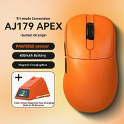 Ajazz Aj179apex Wireless Mouse Bluetooth 3Mode PAW3950 Sensor 8K with Magnetic Base E-sports Gaming Mouse PC Laptop Accessories