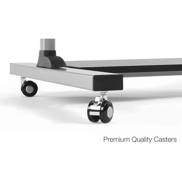 Rolling Desk Laptop - Standing or Sitting Mobile Computer Cart with Wheels, Adjustable Height & 27.5-inch Surface - Portable