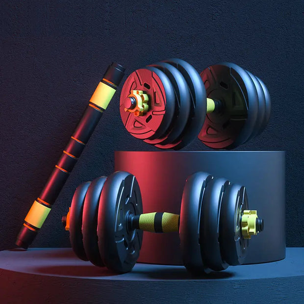 Dumbbell to Barbell Set Dual-use Fitness Equipment for Men's Home Dumbbell Training Arm Muscle Squat Shoulder Guard Detachable