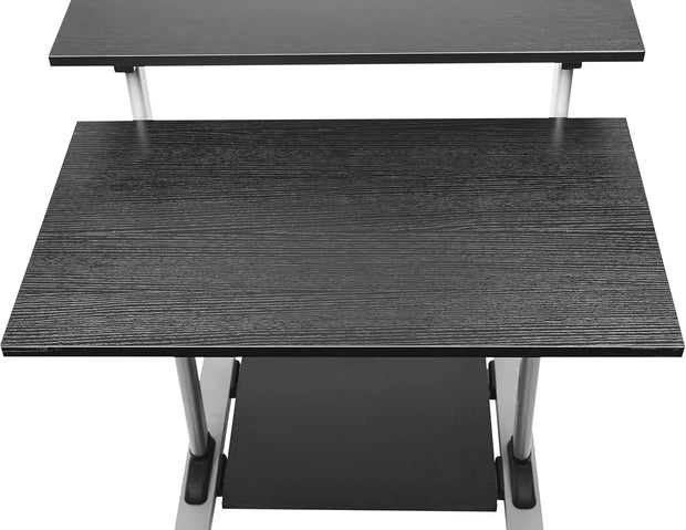 Rolling Desk Laptop - Standing or Sitting Mobile Computer Cart with Wheels, Adjustable Height & 27.5-inch Surface - Portable