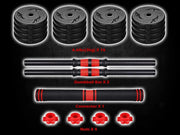 Dumbbells Set Weight to 88Lbs / 110Lbs, Free Weight with Connecting Rod Used As Barbell, Ab Roller for Home Gym
