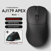 Ajazz Aj179apex Wireless Mouse Bluetooth 3Mode PAW3950 Sensor 8K with Magnetic Base E-sports Gaming Mouse PC Laptop Accessories