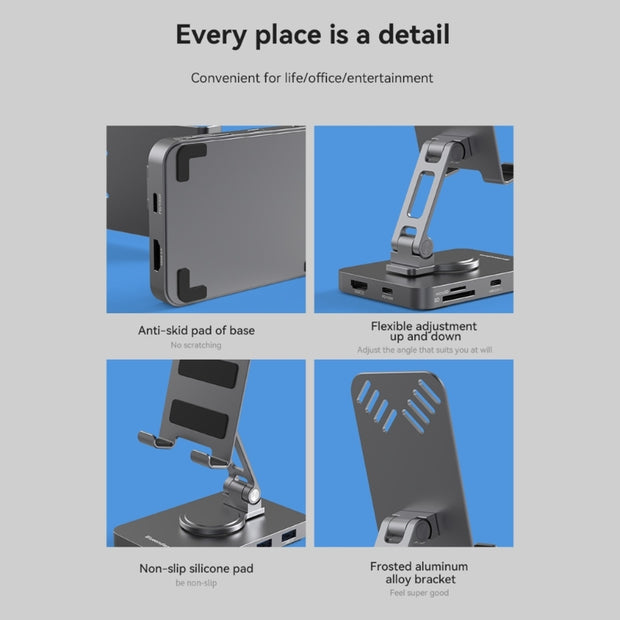 11-in-1 Hub Stand Type-C Dock Station 4K60Hz PD100W Rotary-Folding Holder Laptop Accessories Dropshipping
