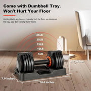 25lbs Pair Adjustable Dumbbells Set, Adjustable Weights Dumbbells Set for Men and Women with Anti-Slip Fast Adjust Weight