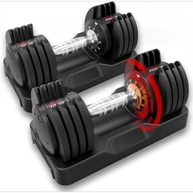 Adjustable Dumbbells Set-25lb Dumbbells with Anti-Slip Metal Handle for Exercise & Fitness Fast Adjust Weight for Workout