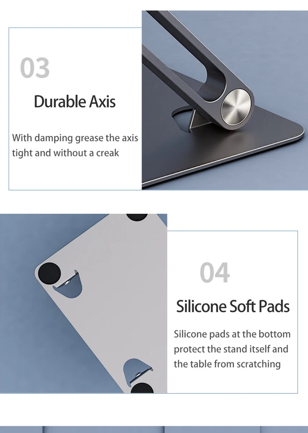 Laptop Stand Adjustable Aluminum Notebook Stand Compatible 10-17.3 Inch Laptop Portable Cooling Holder Accessories Laptop Holder
