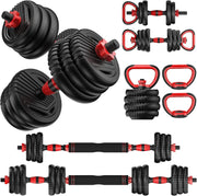 Adjustable Dumbbells, 4 in1 Dumbbells Set Used as Barbell, Kettlebells, Push up Stand, Fitness Exercises for Men/Women,Home Gym