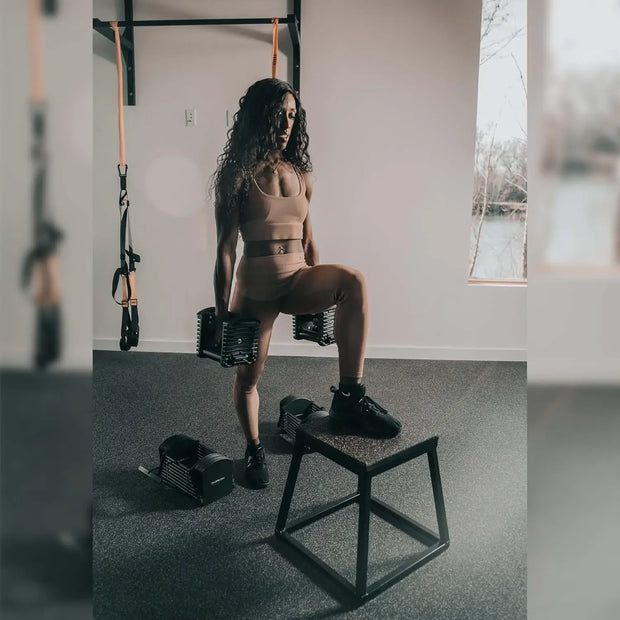 50 Adjustable Dumbbells, Sold in Pairs, 5-50 lb. Dumbbells, Durable Steel Build, Innovative Workout Equipment
