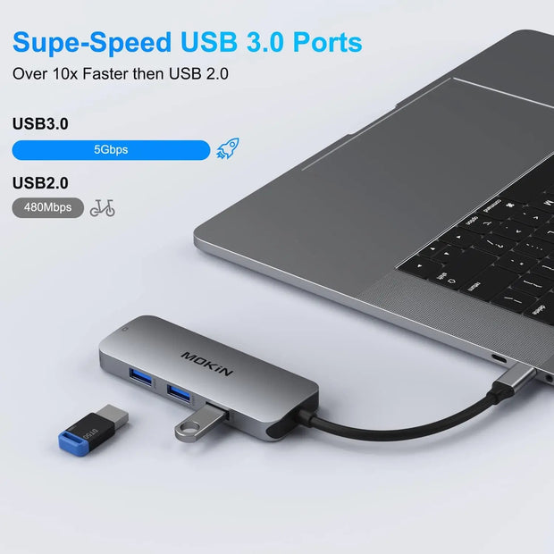 MOKiN 8-in-1 Docking Station USB C Hub with 2 HDMI DP PD100W Charge Multi Monitors Adapter For Dell/HP/Lenovo Laptop Accessories