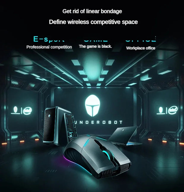 THUNDEROBOT ML701 Wireless Mouse Dual-mode Long Battery Life Lightweight Ergonomic Gaming Mouse PC Gamer Laptop Accessories Gift
