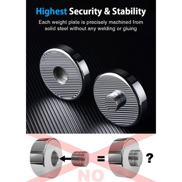 Steel Dumbbells Ultracompact & Adjustable Chrome Dumbbell with Foam Handles 10lb Home Gym Workout (Choice of Size) Freight free
