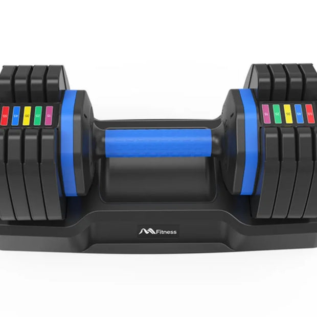 US Stock 55lb Single Dumbbell with Anti-Slip Handle, Fast Adjust Weight by Turning Handle with Tray, Exercise Fitness Dumbbell