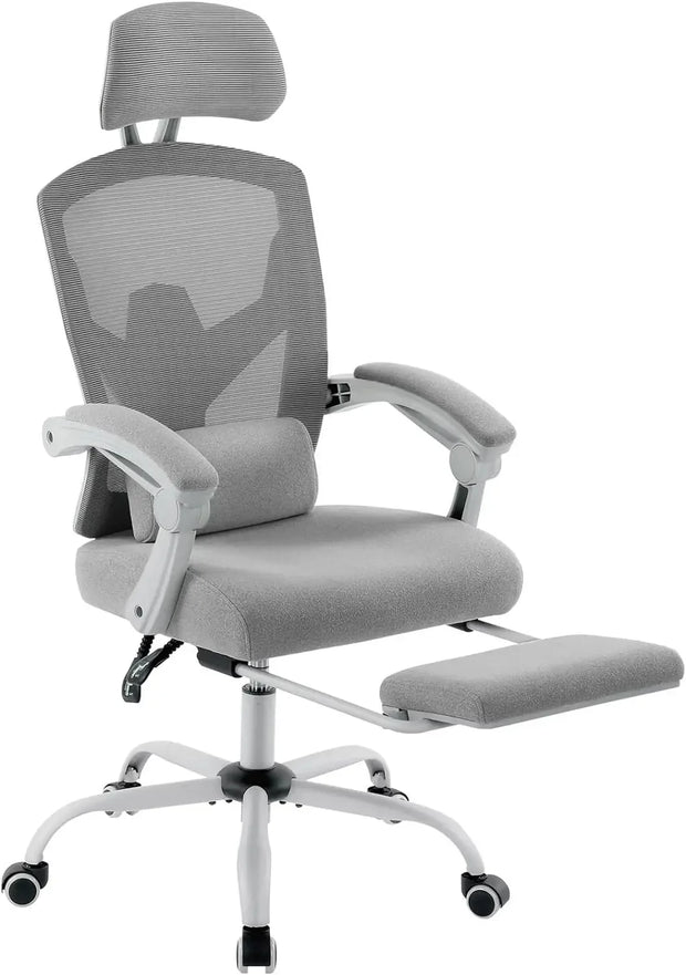Office Computer Desk Chair, Gaming Chairs for Adults, High-Back Mesh Rolling Swivel Reclining Chairs with Wheels, Comfortable Lu