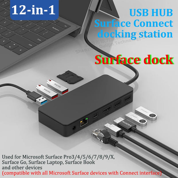 MST HUB USB Connect Dock 2x HDMI Mini DP 4K 60HZ for Microsoft Surface Pro Surface Book Surface Go Surface Laptop Accessories