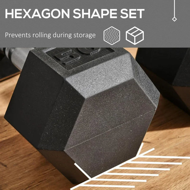 2x12/2x15/2x40/2x45/2x50lbs Hex Dumbbell Set of 2, Rubber Weights Exercise Fitness Dumbbell with Non-Slip Handles, Anti-roll, fo