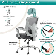 Office Computer Desk Chair, Gaming Chairs for Adults, High-Back Mesh Rolling Swivel Reclining Chairs with Wheels, Comfortable Lu