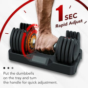 Adjustable Dumbbells Set-25lb Dumbbells with Anti-Slip Metal Handle for Exercise & Fitness Fast Adjust Weight for Workout