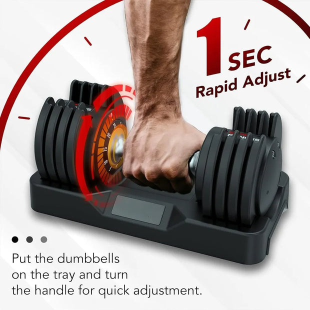 Adjustable Dumbbells Set-25lb Dumbbells with Anti-Slip Metal Handle for Exercise & Fitness Fast Adjust Weight for Workout