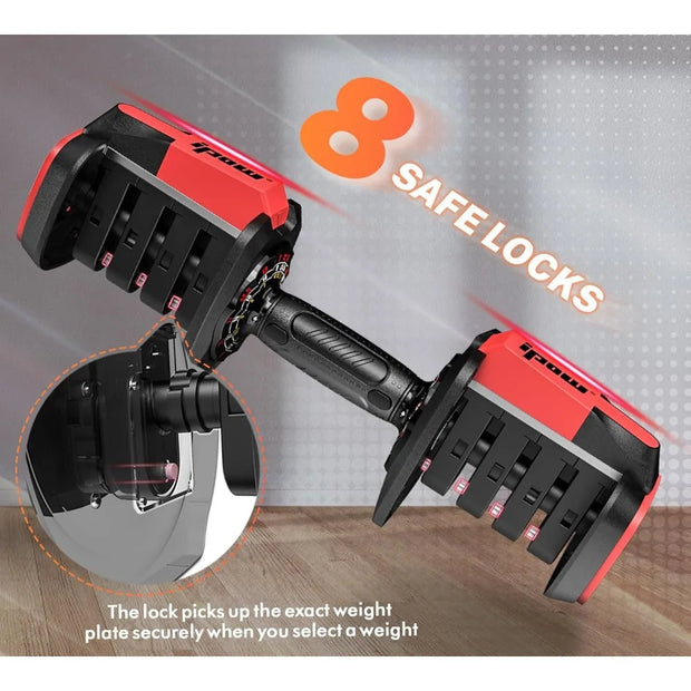 3-in-1 Adjustable Dumbbell Set 40lbs with 12 Weight Increment, Multifuntion Free Weight Set for Home Gym Used as Dumbbell