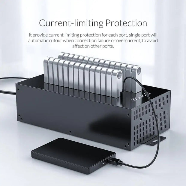 ORICO USB HUB 20 30 Ports USB 2.0 Hub Splitter for U Disk Data Test Batch Replication with 300W Power for Laptop Accessories