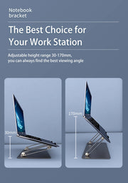 Laptop Stand Adjustable Aluminum Notebook Stand Compatible 10-17.3 Inch Laptop Portable Cooling Holder Accessories Laptop Holder