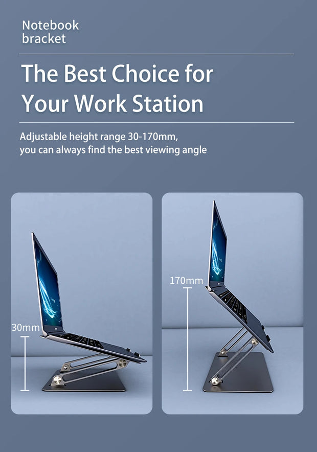 Laptop Stand Adjustable Aluminum Notebook Stand Compatible 10-17.3 Inch Laptop Portable Cooling Holder Accessories Laptop Holder