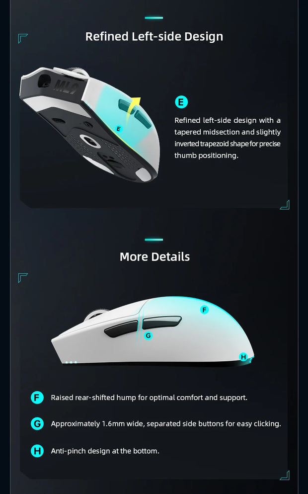 Thunderobot ML903 Mini NearLink Gaming Mouse Tri-Mode Bluetooth Wireless Mouse Charging Base For Pc Gamer Laptop Accessories