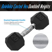 Rubber Grip Encased Dumbbell Cast Iron Weight with Anti-Slip Handle Dumbbell -Strength Training Equipment - Home Gym Accessories