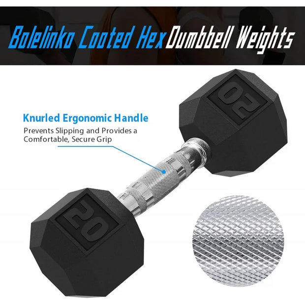 Rubber Grip Encased Dumbbell Cast Iron Weight with Anti-Slip Handle Dumbbell -Strength Training Equipment - Home Gym Accessories