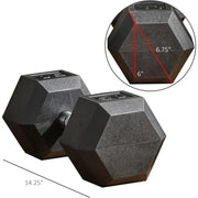 2x12/2x15/2x40/2x45/2x50lbs Hex Dumbbell Set of 2, Rubber Weights Exercise Fitness Dumbbell with Non-Slip Handles, Anti-roll, fo
