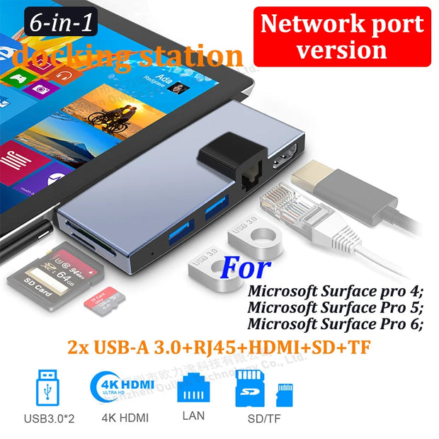 MST HUB USB Connect Dock 2x HDMI Mini DP 4K 60HZ for Microsoft Surface Pro Surface Book Surface Go Surface Laptop Accessories