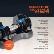 Adjustable Dumbbells - 15Lb 25Lb 43Lb 55Lb 90Lb 6in1 Dumbbells Adjustable Weight Steel, Compact Quick Adjustable Dumbbells Set