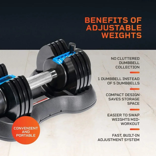 Adjustable Dumbbells - 15Lb 25Lb 43Lb 55Lb 90Lb 6in1 Dumbbells Adjustable Weight Steel, Compact Quick Adjustable Dumbbells Set