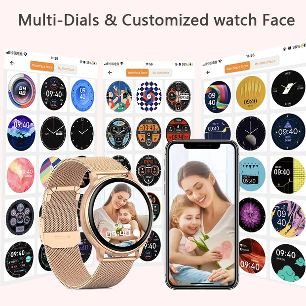 Original Smart Watch Bluetooth Call Women Custom Dial Watches Men Sport Fitness Tracker Heart Rate Smartwatch For Android IOS