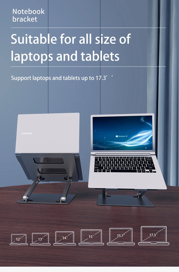 Laptop Stand Adjustable Aluminum Notebook Stand Compatible 10-17.3 Inch Laptop Portable Cooling Holder Accessories Laptop Holder