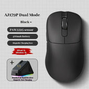 Ajazz Aj179apex Wireless Mouse Bluetooth 3Mode PAW3950 Sensor 8K with Magnetic Base E-sports Gaming Mouse PC Laptop Accessories