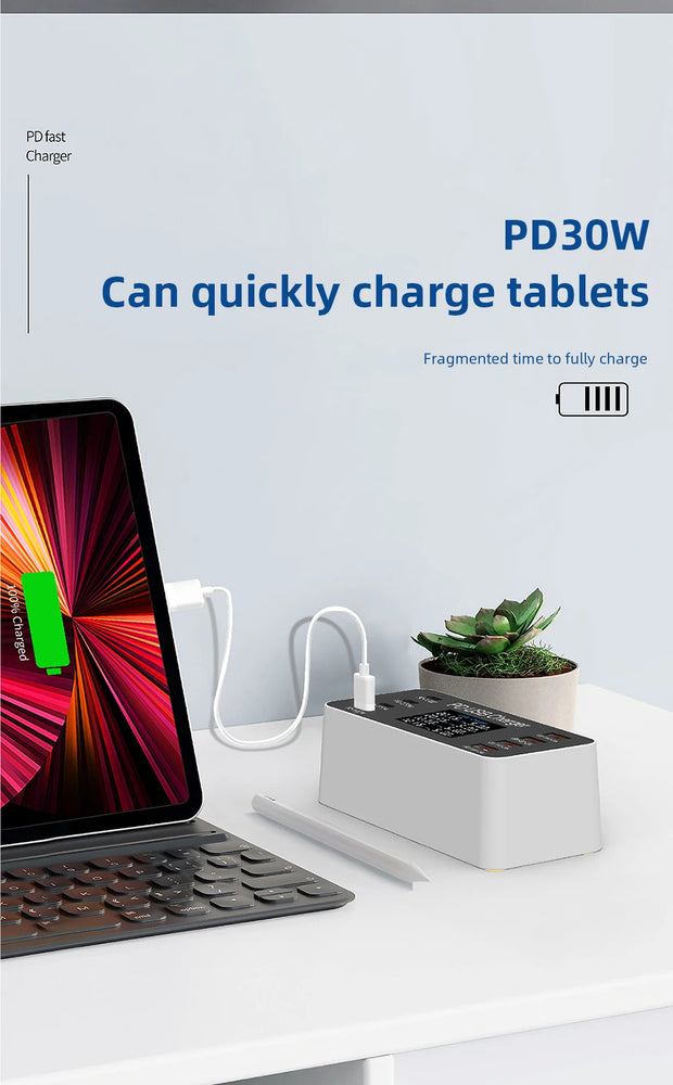 65W PD Charger Fast Charger For Laptop Tablet iPhone 15 14 Type C Charger With 2.4A USB Phone Charger