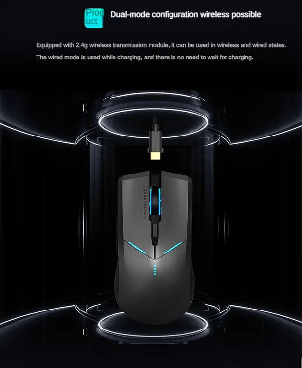 THUNDEROBOT ML701 Wireless Mouse Dual-mode Long Battery Life Lightweight Ergonomic Gaming Mouse PC Gamer Laptop Accessories Gift