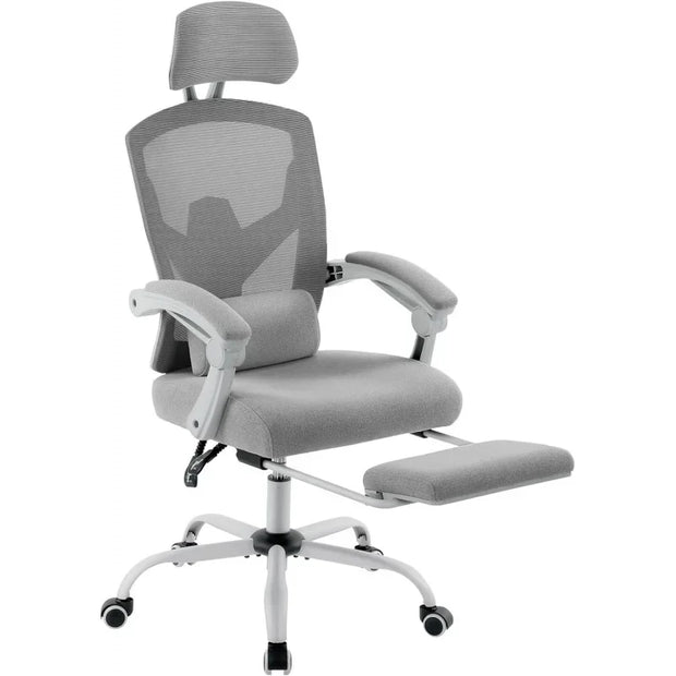 Office Computer Desk Chair, Gaming Chairs for Adults, High-Back Mesh Rolling Swivel Reclining Chairs with Wheels, Comfortable Lu