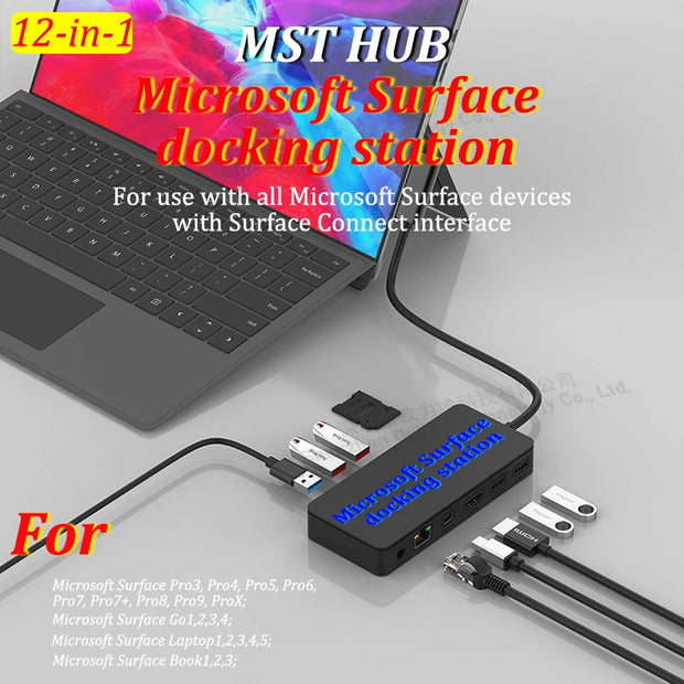 MST HUB USB Connect Dock 2x HDMI Mini DP 4K 60HZ for Microsoft Surface Pro Surface Book Surface Go Surface Laptop Accessories