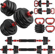 Adjustable Dumbbells, 4 in1 Dumbbells Set Used as Barbell, Kettlebells, Push up Stand, Fitness Exercises for Men/Women,Home Gym