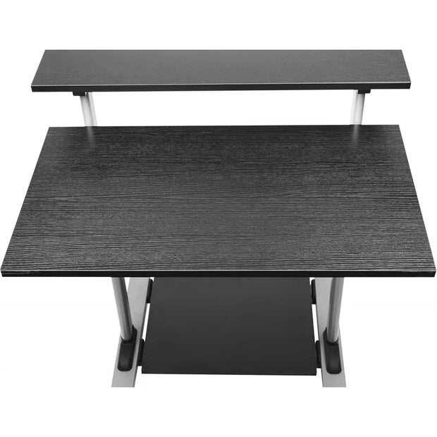 Rolling Desk Laptop - Standing or Sitting Mobile Computer Cart with Wheels, Adjustable Height & 27.5-inch Surface - Portable