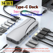 14 In 1 Docking Station, Thunderbolt 3/4 USB-C Splitter HDMI 4K Port Hub Dock for Air Mac Apple MacBook Pro Laptop Accessories