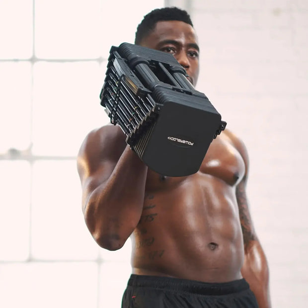 50 Adjustable Dumbbells, Sold in Pairs, 5-50 lb. Dumbbells, Durable Steel Build, Innovative Workout Equipment