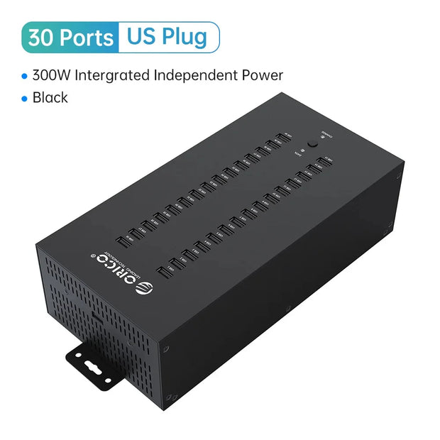 ORICO USB HUB 20 30 Ports USB 2.0 Hub Splitter for U Disk Data Test Batch Replication with 300W Power for Laptop Accessories
