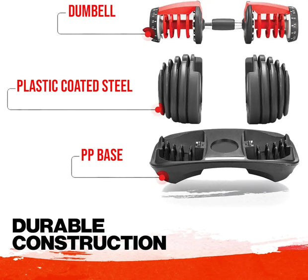 Dumbbells Set of 2 (52.5 lbs x 2) - Dumbbell Set for Men & Women, Full-Body Home Gym Workouts, Sturdy & Durable with Storage